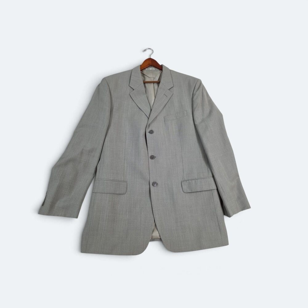 Albert Nipon Men's Light Gray 3-Button Suit Jacket Blazer Size 42R